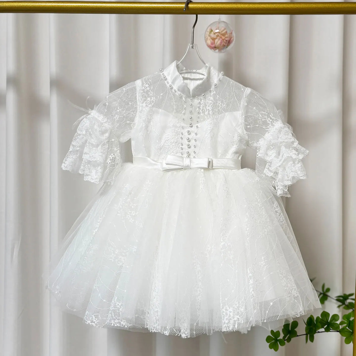 Dreamy Vow J417 Enchanting Pink Baby Girl Dress Sleeveless Tulle Rhinestone Embellished Floral Detail Short Party Ball Gown