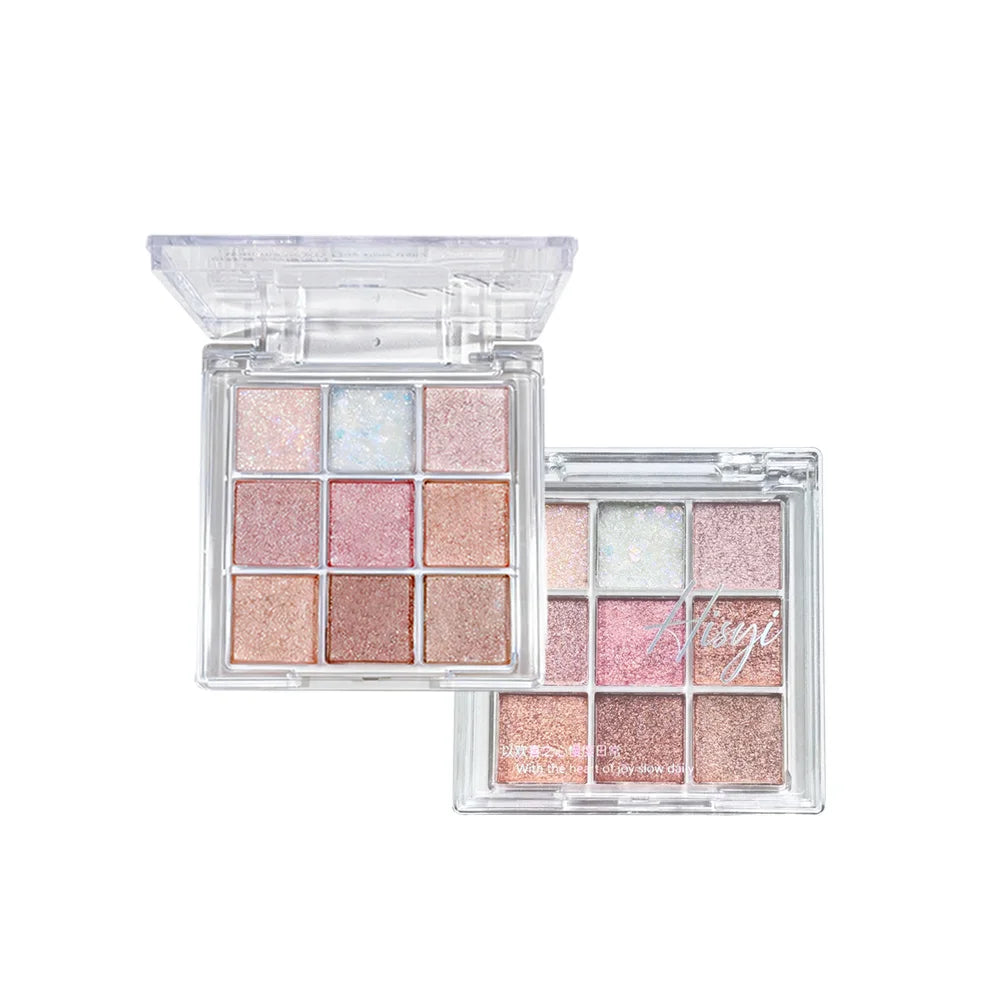 Nine-Color Eyeshadow Palette With Pearl, Fine Sparkle, Layerable Shimmer, Bright Glitter And Vibrant Colors New For Unisex