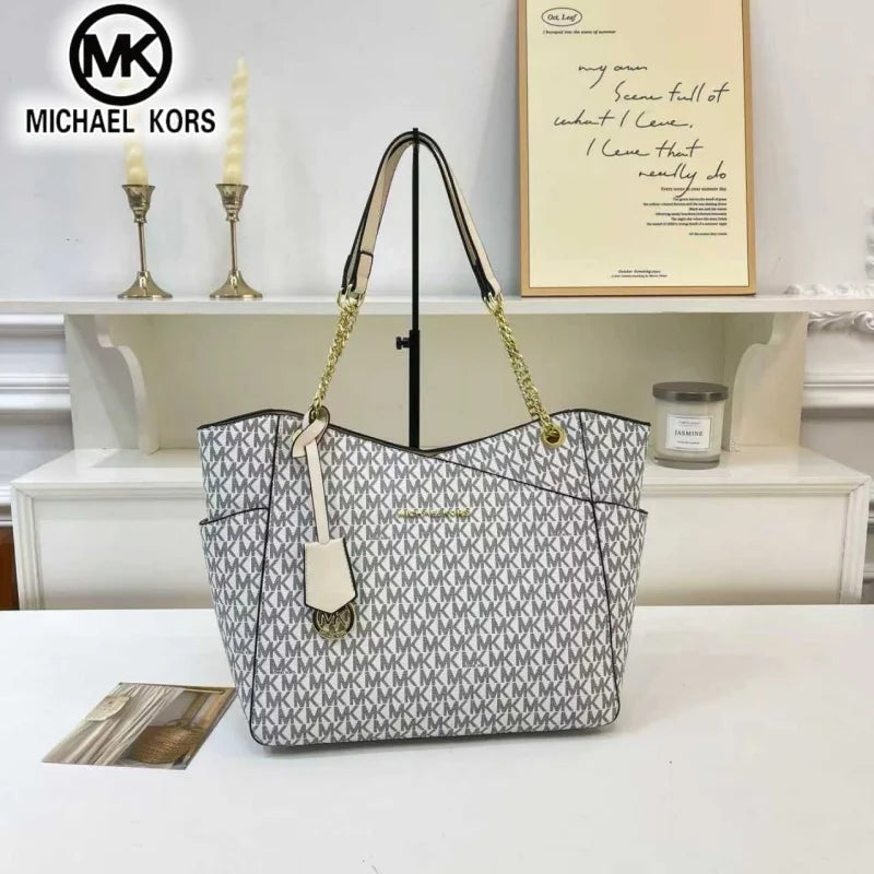 MICHAEL KORS Women's Fashion Casual Shoulder Bag Tote Bag MK Large Capacity Tote Bag Classic Flower Letter Bag Travel Bag