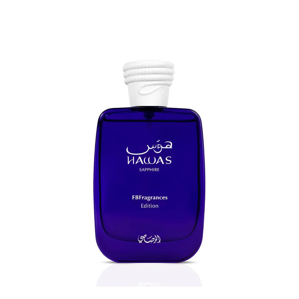 Rasasi Hawas Sapphire X Fbfragrances Edition Eau De Parfum Spray – Fresh Aquatic, Marine & Woody Scent, Radiant Long‑Lasting Sillage, Perfect Father's Day & Summer Gift, 3.4 Fl oz / 100 ml