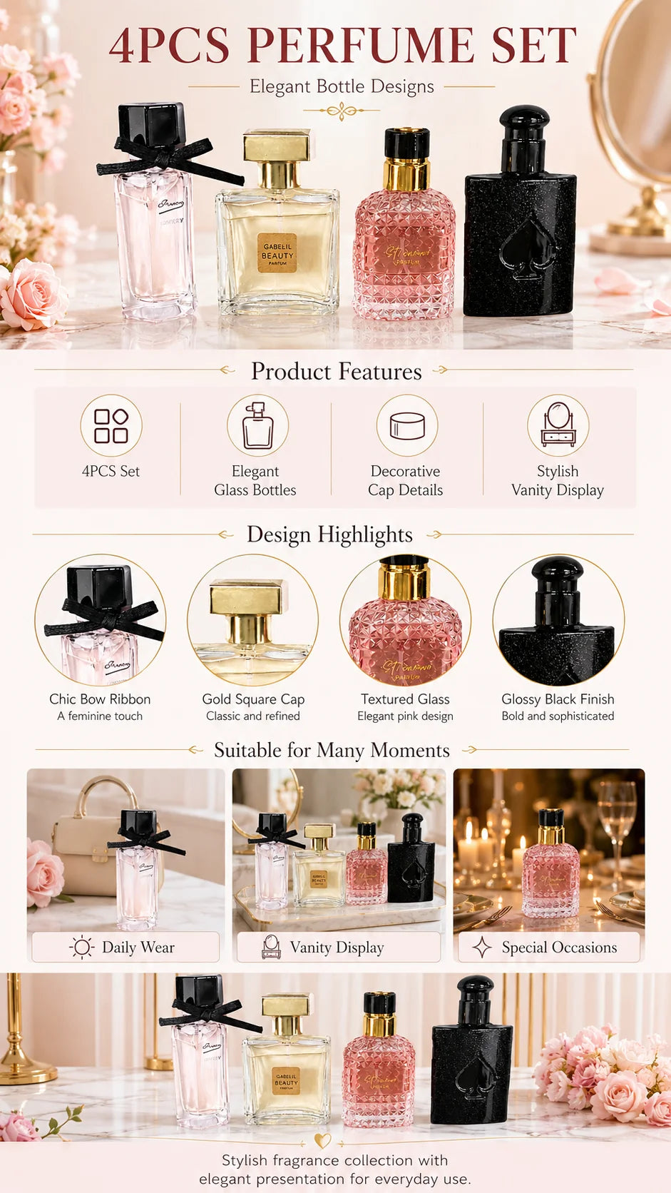 4-Piece Floral Eau De Parfum Fragrance Set - 120ml