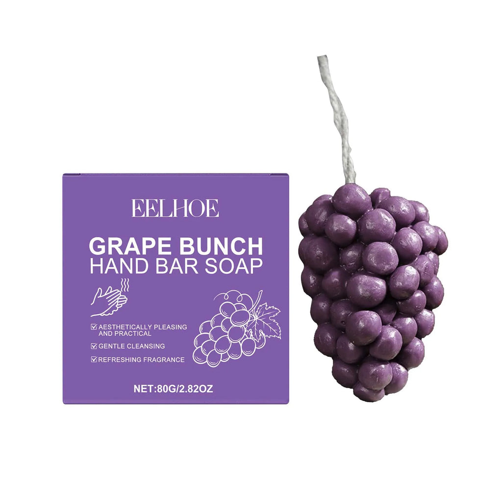 80g Grape Handmade Soap Daily Gentle Cleaning Dirts Moisturizing Non-tight Fruity Fragrance Refreshing Softening Rich Bubble Hand Washing Soap