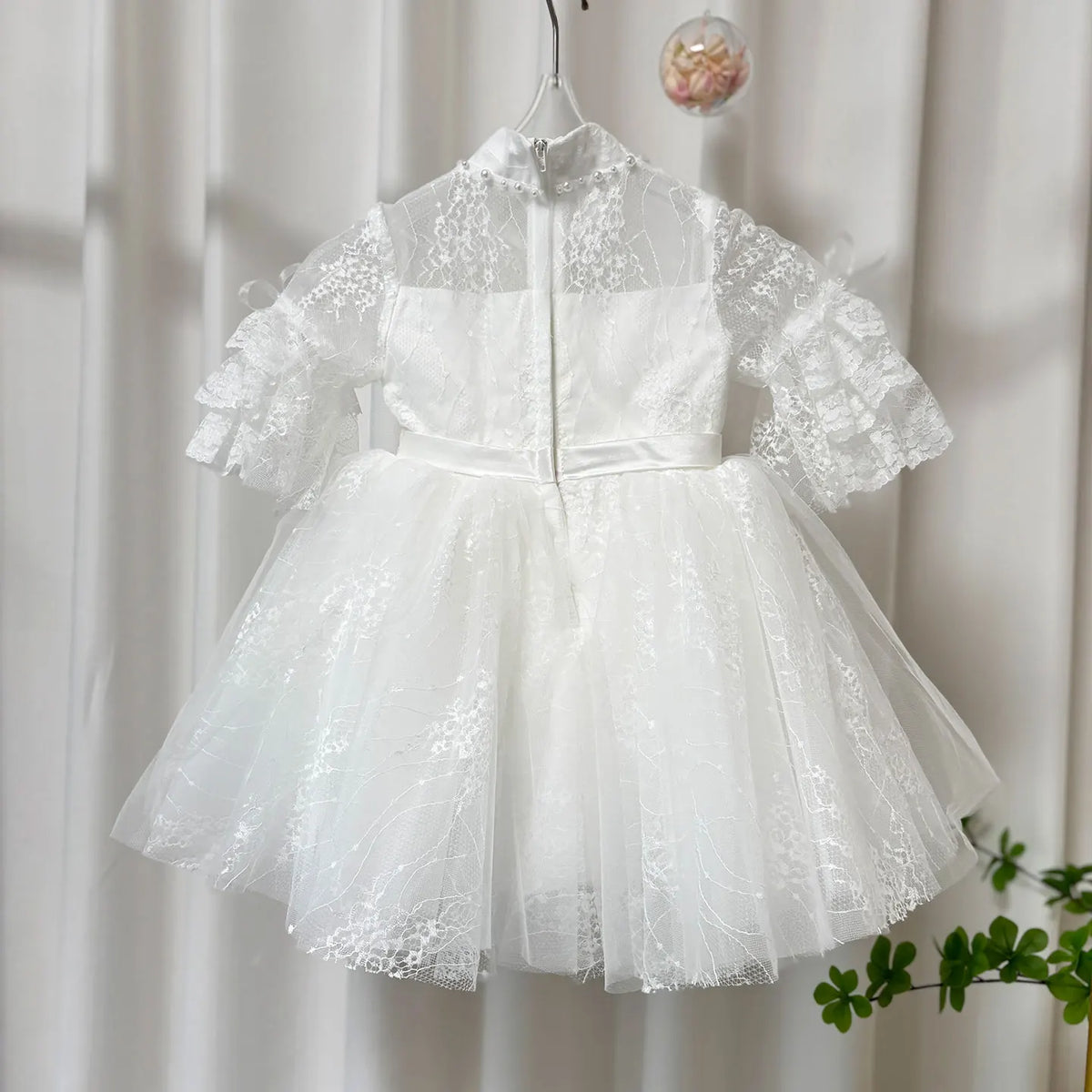 Dreamy Vow J417 Enchanting Pink Baby Girl Dress Sleeveless Tulle Rhinestone Embellished Floral Detail Short Party Ball Gown
