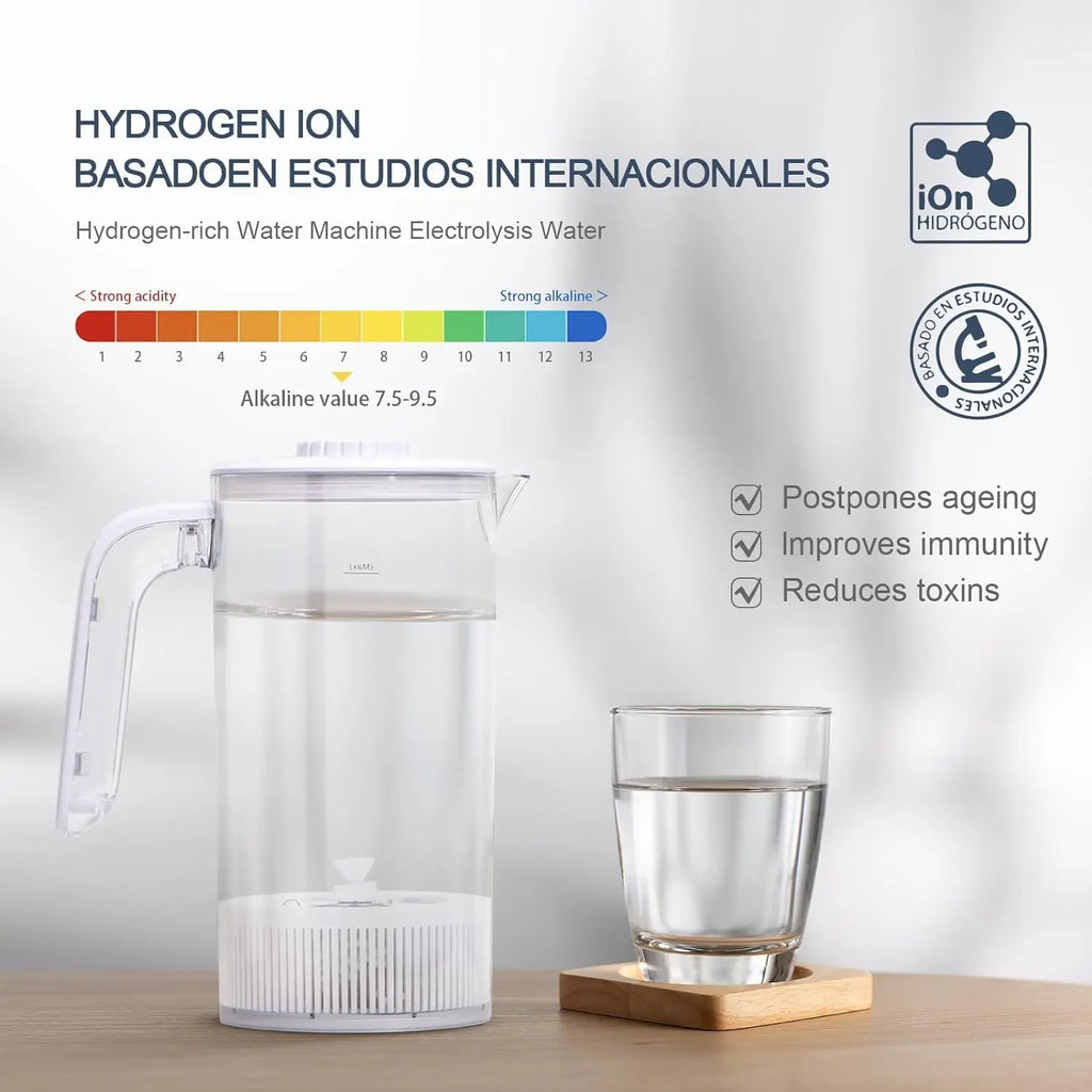 ALTHY Hydrogen  Water Pitcher Generator Machine Jug Bottle SPE&PEM Technology. Balanced Purified Water PH Calcium Sulfite filter