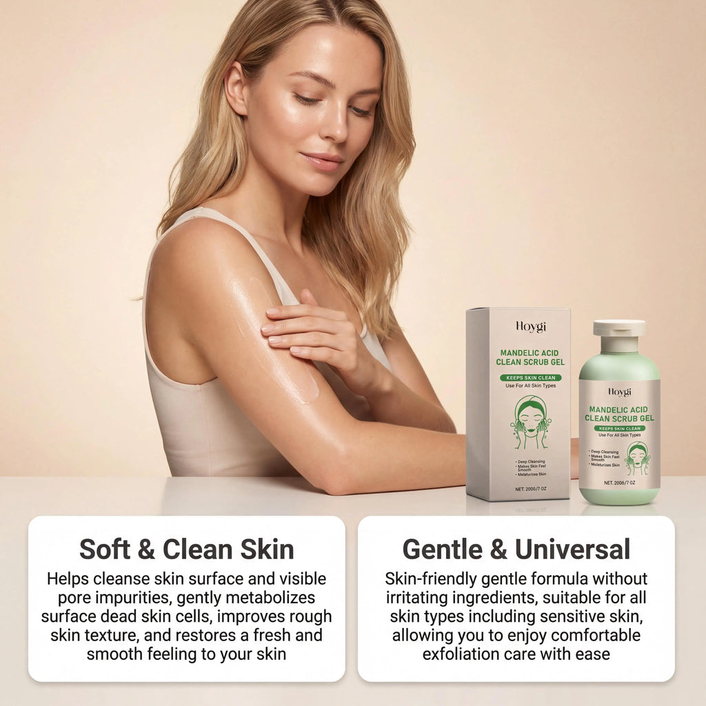 Hoygi Mandelic Acid Clean Scrub Gel Deep Cleansing Oil Control Improve Facial Texture Appearance Gentle Exfoliator Dead Skin Smoothing Skin Care