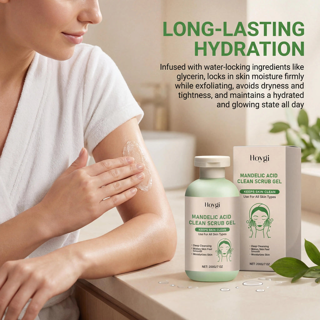 Hoygi Mandelic Acid Clean Scrub Gel Deep Cleansing Oil Control Improve Facial Texture Appearance Gentle Exfoliator Dead Skin Smoothing Skin Care