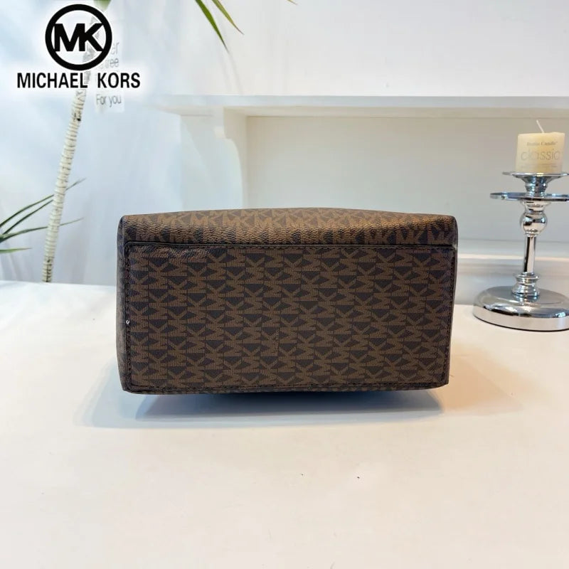 MICHAEL KORS Women's Casual Fashion Backpack MK Classic Vintage Flower Light Luxury Multi functional Vacation Travel Bag Letter