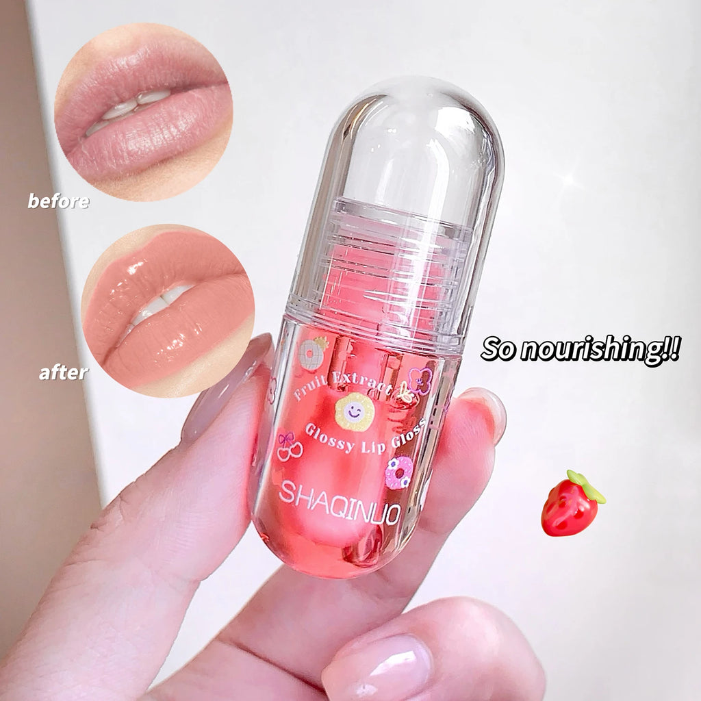 Hydrating Lip Plumping Gloss Oil - Moisturizing Serum for Smooth Fine Lines, Lustrous Liquid Lip Enhancer