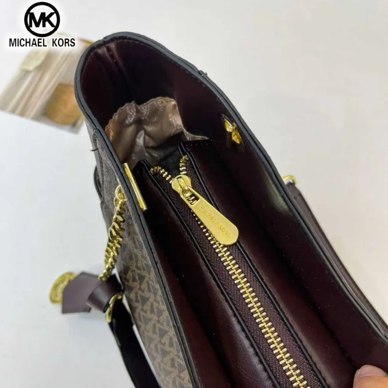 MICHAEL KORS Women's Fashion Casual Shoulder Bag Tote Bag MK Large Capacity Tote Bag Classic Flower Letter Bag Travel Bag