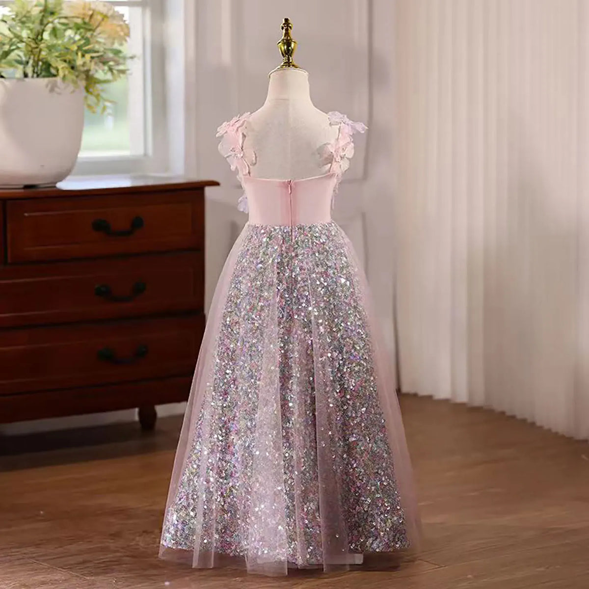 Dreamy Vow D076 Luxury Sleeveless Tulle Flower Girl Dress With Diamond Decoration For Special Occasions Wedding Birthday Party