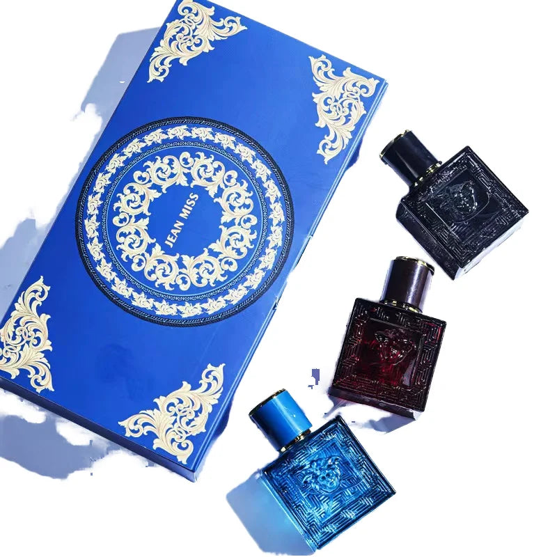 3-Piece Men's Fragrance Cift Set:Ocean Breeze,Cedarwood & Amber Eau DeToilette,3Oml PortablePerfume Bottles for Travel