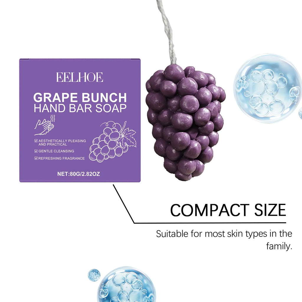 80g Grape Handmade Soap Daily Gentle Cleaning Dirts Moisturizing Non-tight Fruity Fragrance Refreshing Softening Rich Bubble Hand Washing Soap