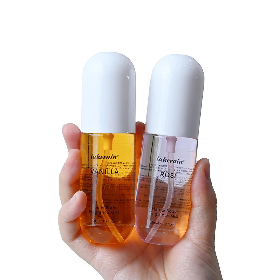 50ml Vanilla Rose Fragrance Spray Hair & Body Fragrance Mist Fresh Long Lasting Fragrance Perfume Travel Size Freshener Spray