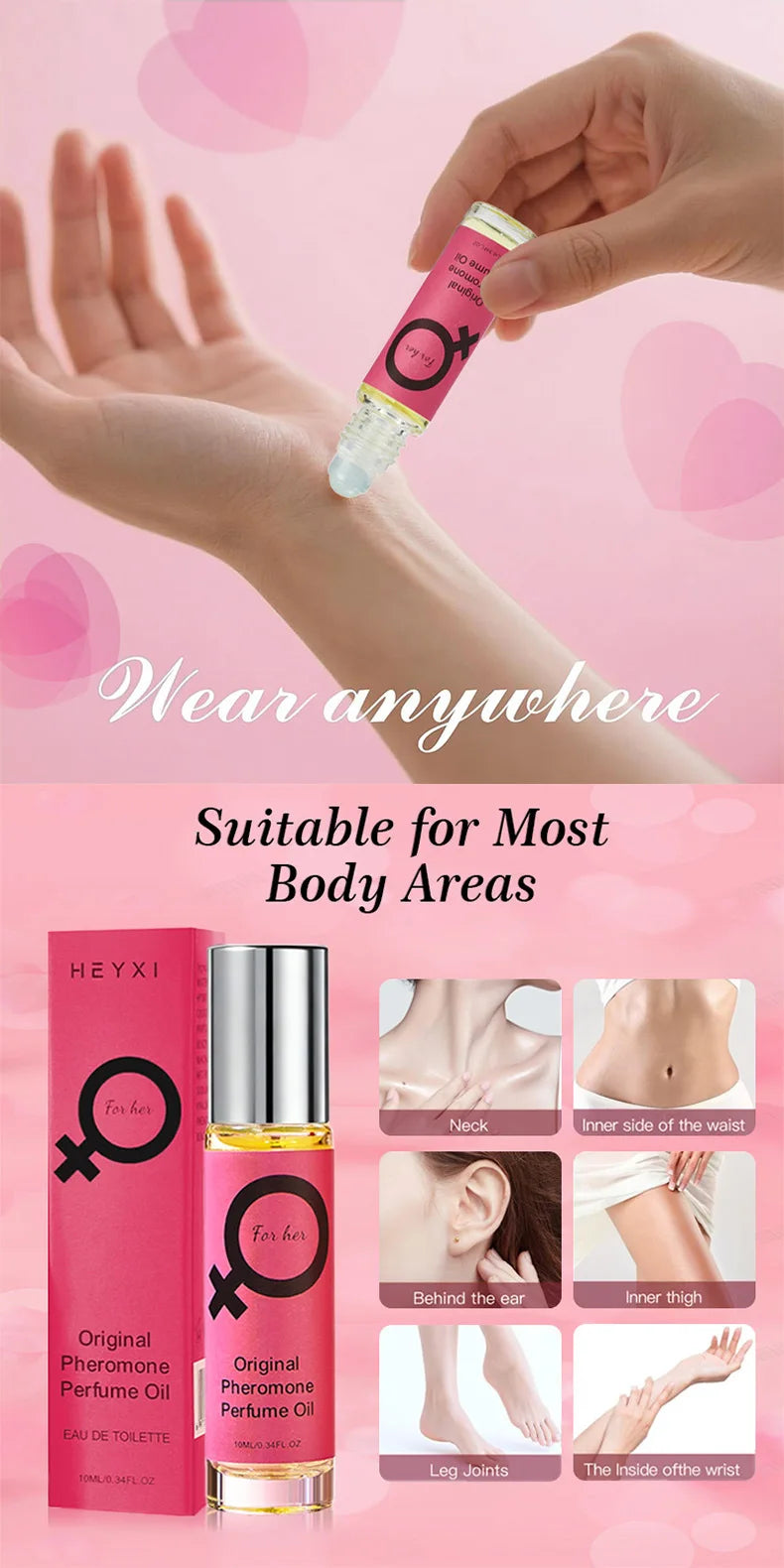 Alcohol-Free Roll-On Perfume for Women Natural Floral Scent Long-Lasting Mild Fragrance Portable and Elegant Daily Body Perfume