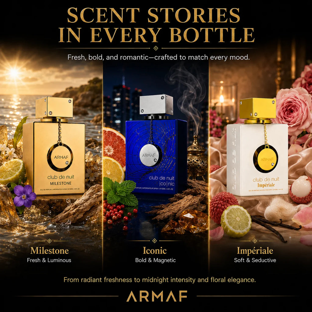 Armaf Club De Nuit Eau De Parfum 3.6 Oz/105 Ml, Milestone, Iconic or Imperiale, Fresh Marine, Amber Spicy or Floral Woody Fragrance, Men & Unisex