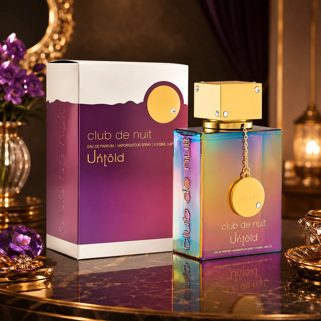 ARMAF Club De Nuit Untold Eau de Parfum 105ml, Unisex Luxury Fragrance Spray, Amber Floral Perfume with Iridescent Bottle and Gift Box