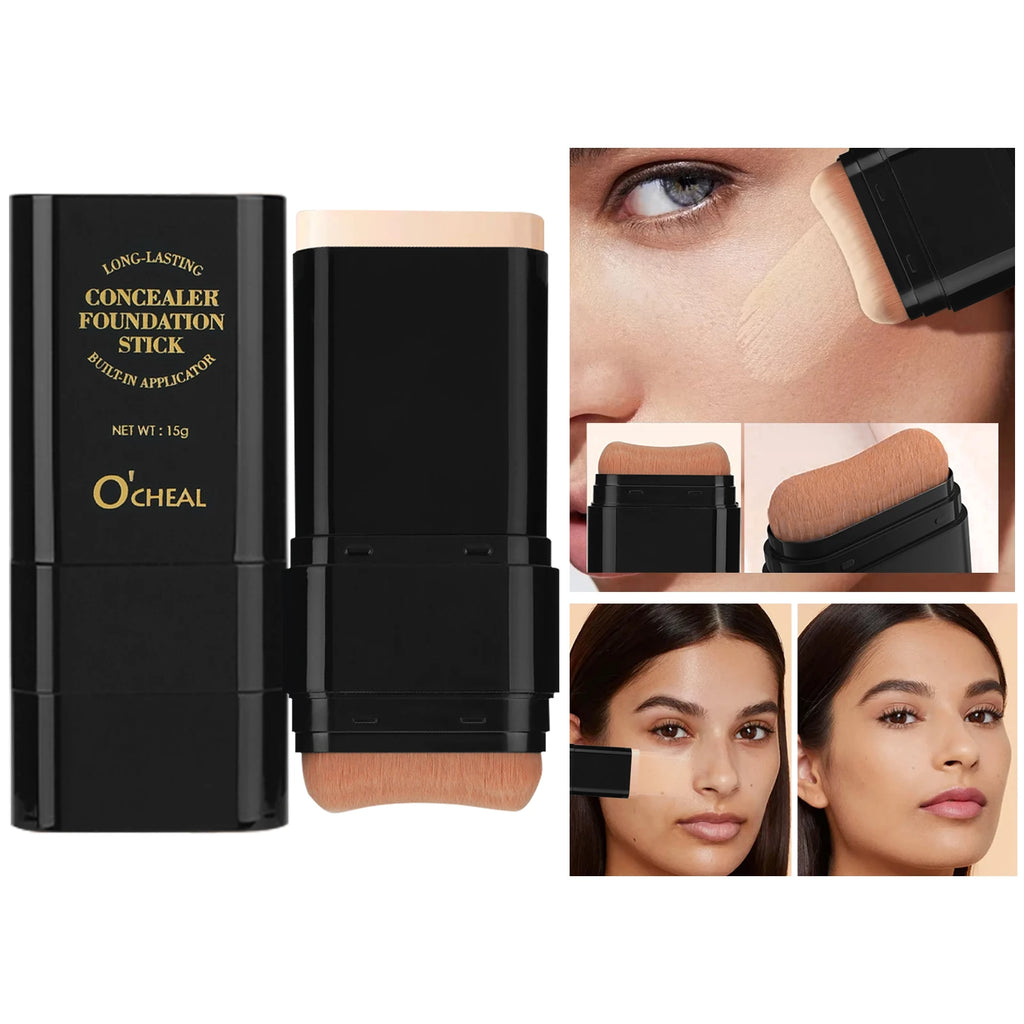 O'Cheal Two In One Concealer Foundation Stick Facial Matte Waterproof Bronzer Contouring Face Coverage Moisturizing Makeup Cream