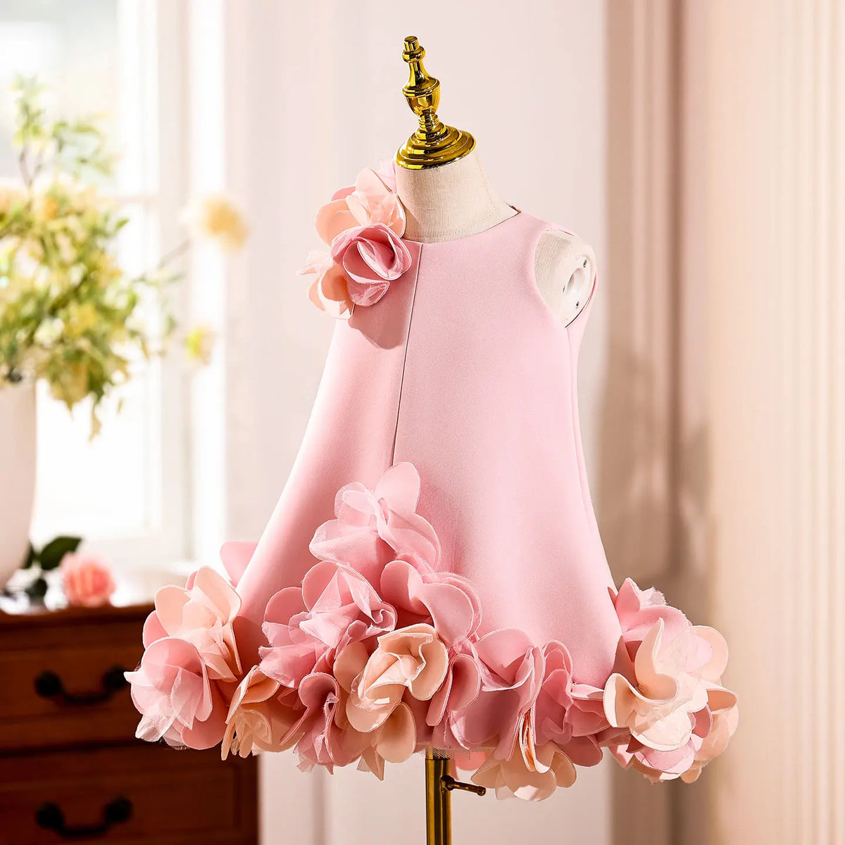 Dreamy Vow J073 Elegant White Dubai Girl Dress Pink Eid al-Fitr Baby Children Clothes for Wedding Birthday Holiday Party 2025