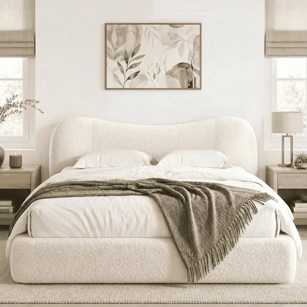 EnHomee Cloud Bed Frame with 5.9" Detachable Headboard, No Assembly Required Beds All-Foam Boneless, Noise-Free, No Box Spring Needed
