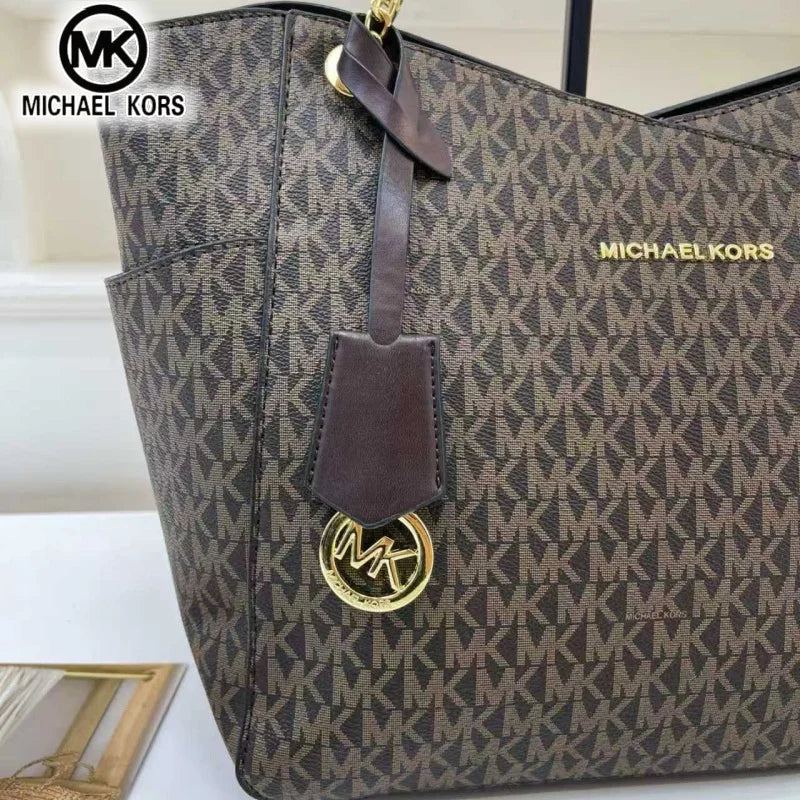 MICHAEL KORS Women's Fashion Casual Shoulder Bag Tote Bag MK Large Capacity Tote Bag Classic Flower Letter Bag Travel Bag
