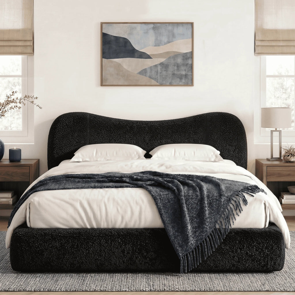EnHomee Cloud Bed Frame with 5.9" Detachable Headboard, No Assembly Required Beds All-Foam Boneless, Noise-Free, No Box Spring Needed