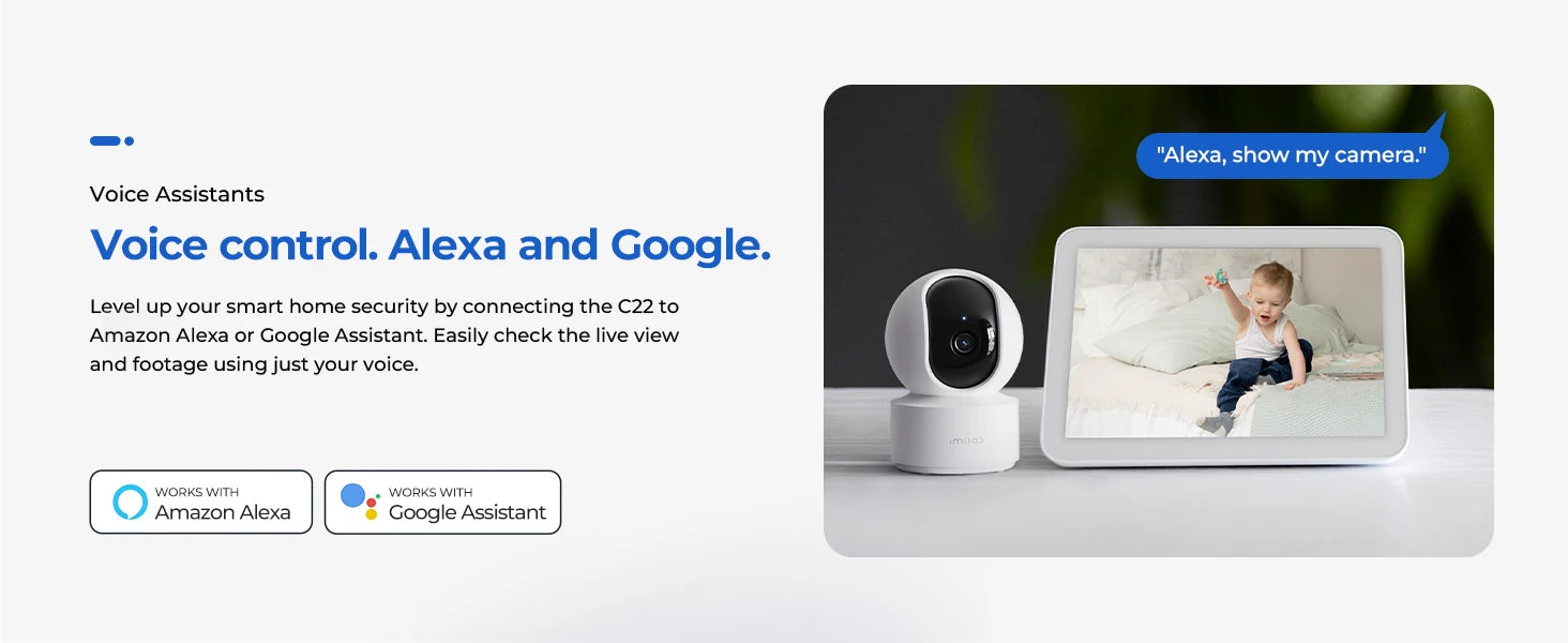 IMILAB Baby Monitor Indoor Security Camera with AI Detection Night Vision 2-Way Audio 360° PTZ Compatible with Xiaomi Home App