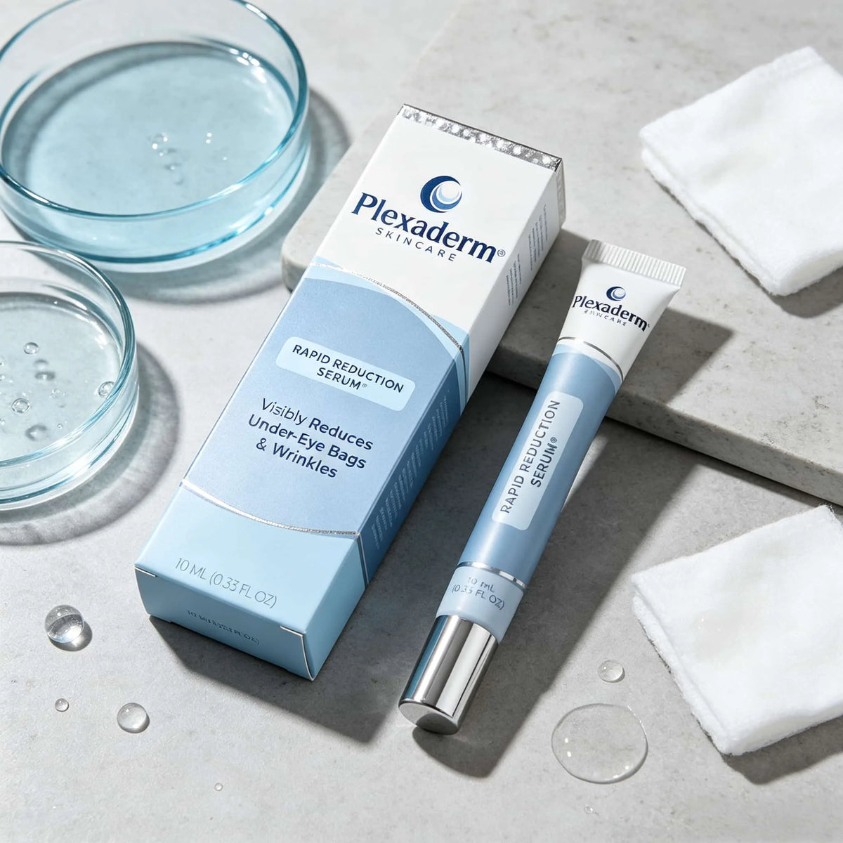 Plexaderm Rapid Reduction Eye Serum: Instantly Diminishes Under-Eye Bags and Fine Lines, Firms the Skin, and Reduces Puffiness—an Emergency Pre-Makeup Eye Treatment Perfect for Those Who Stay up Late.