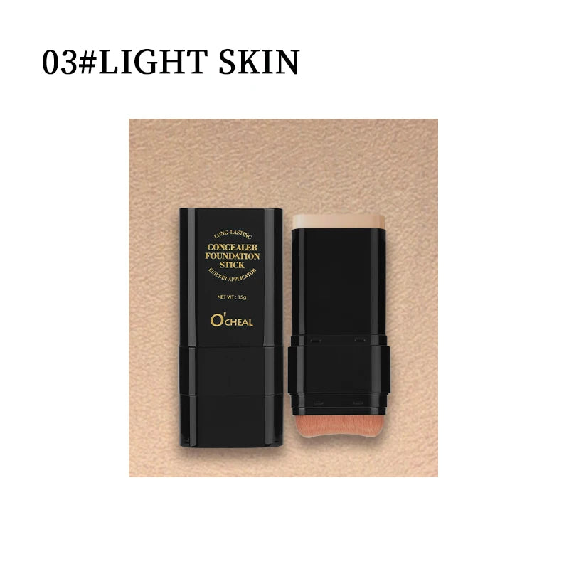 O'Cheal Two In One Concealer Foundation Stick Facial Matte Waterproof Bronzer Contouring Face Coverage Moisturizing Makeup Cream