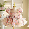 Dreamy Vow J410 Lovely Floral Pink Girl Dress Puff Sleeves for Kids Princess Holiday Birthday Party Ball Gown