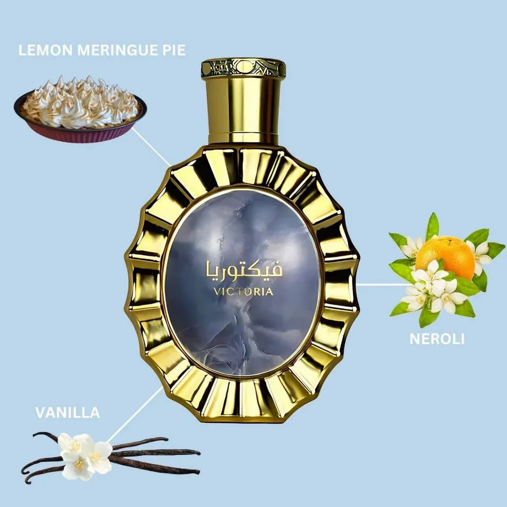 Lattafa Victoria for Women Eau De Parfum Spray, 3.4 Ounce / 100 ml