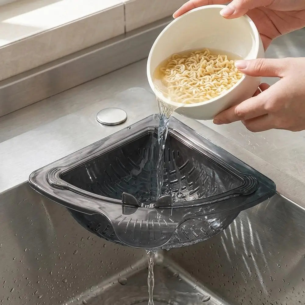 Estante filtrador de fregadero de cocina, cesta de drenaje magnética triangular, recogedor de basura colgante, colador de residuos de alimentos, herramienta para escurrir frutas y verduras.