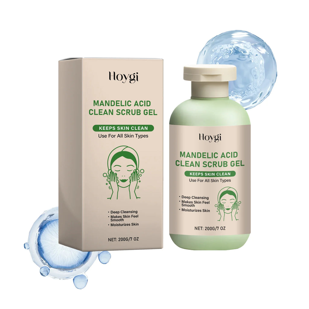Hoygi Mandelic Acid Clean Scrub Gel Deep Cleansing Oil Control Improve Facial Texture Appearance Gentle Exfoliator Dead Skin Smoothing Skin Care