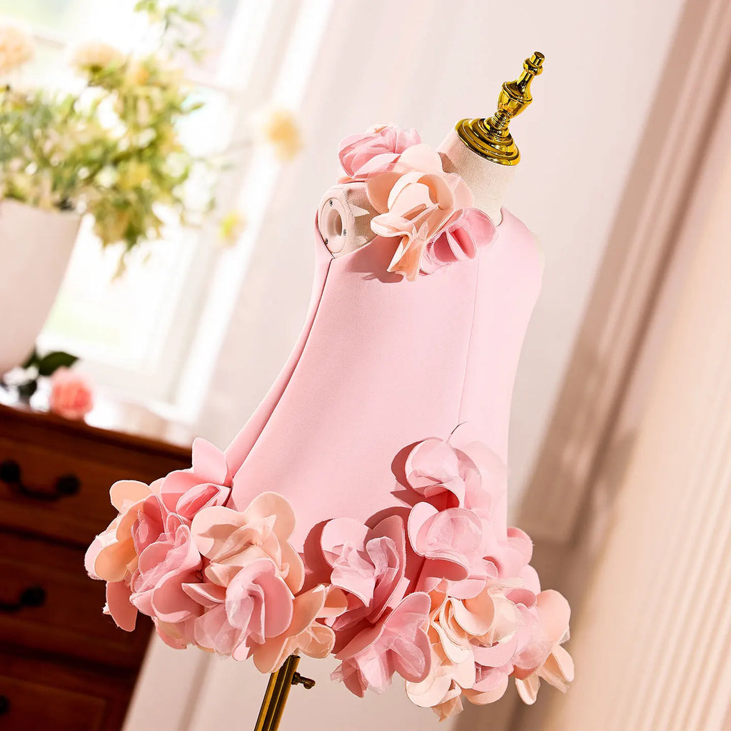 Dreamy Vow J073 Elegant White Dubai Girl Dress Pink Eid al-Fitr Baby Children Clothes for Wedding Birthday Holiday Party 2025