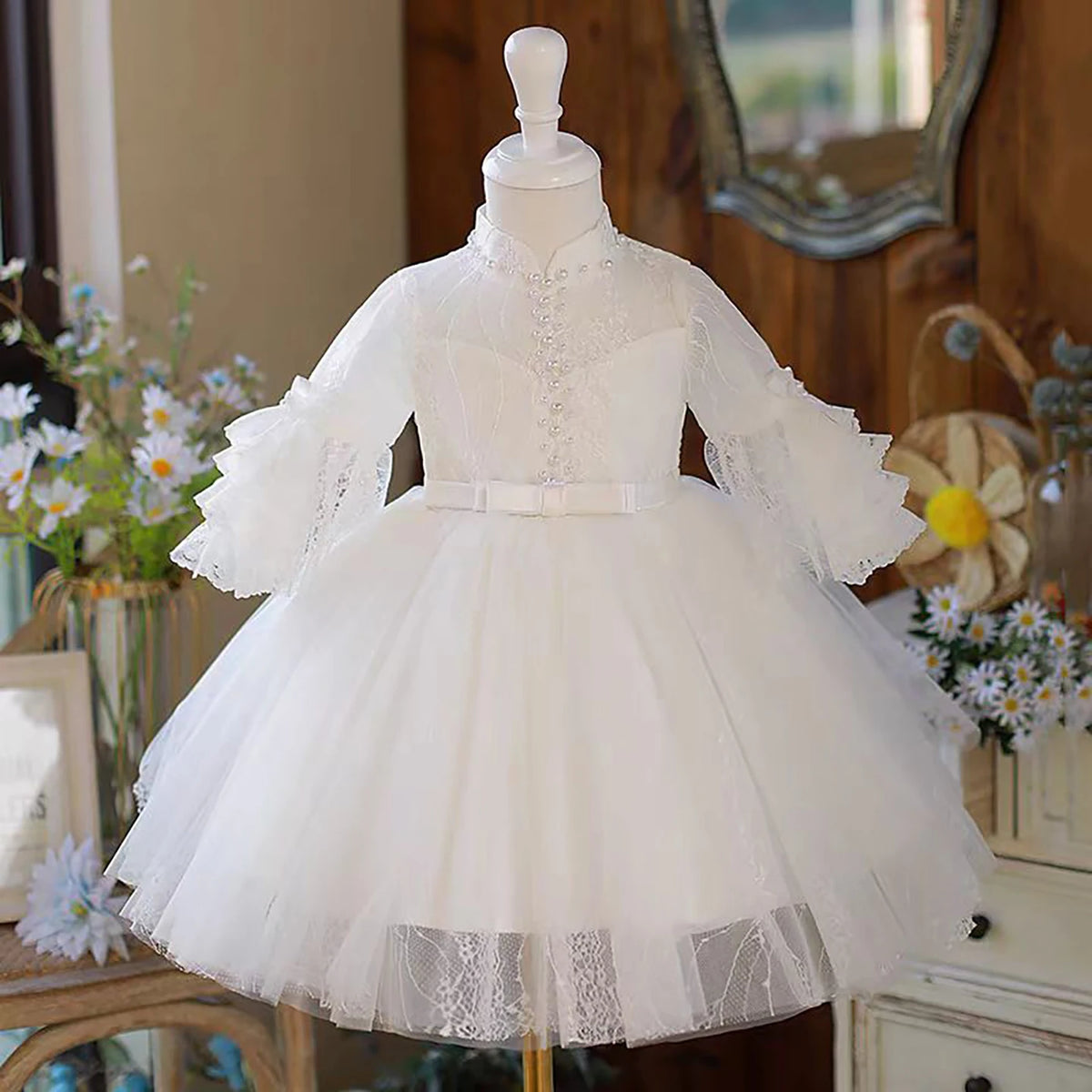 Dreamy Vow J417 Enchanting Pink Baby Girl Dress Sleeveless Tulle Rhinestone Embellished Floral Detail Short Party Ball Gown