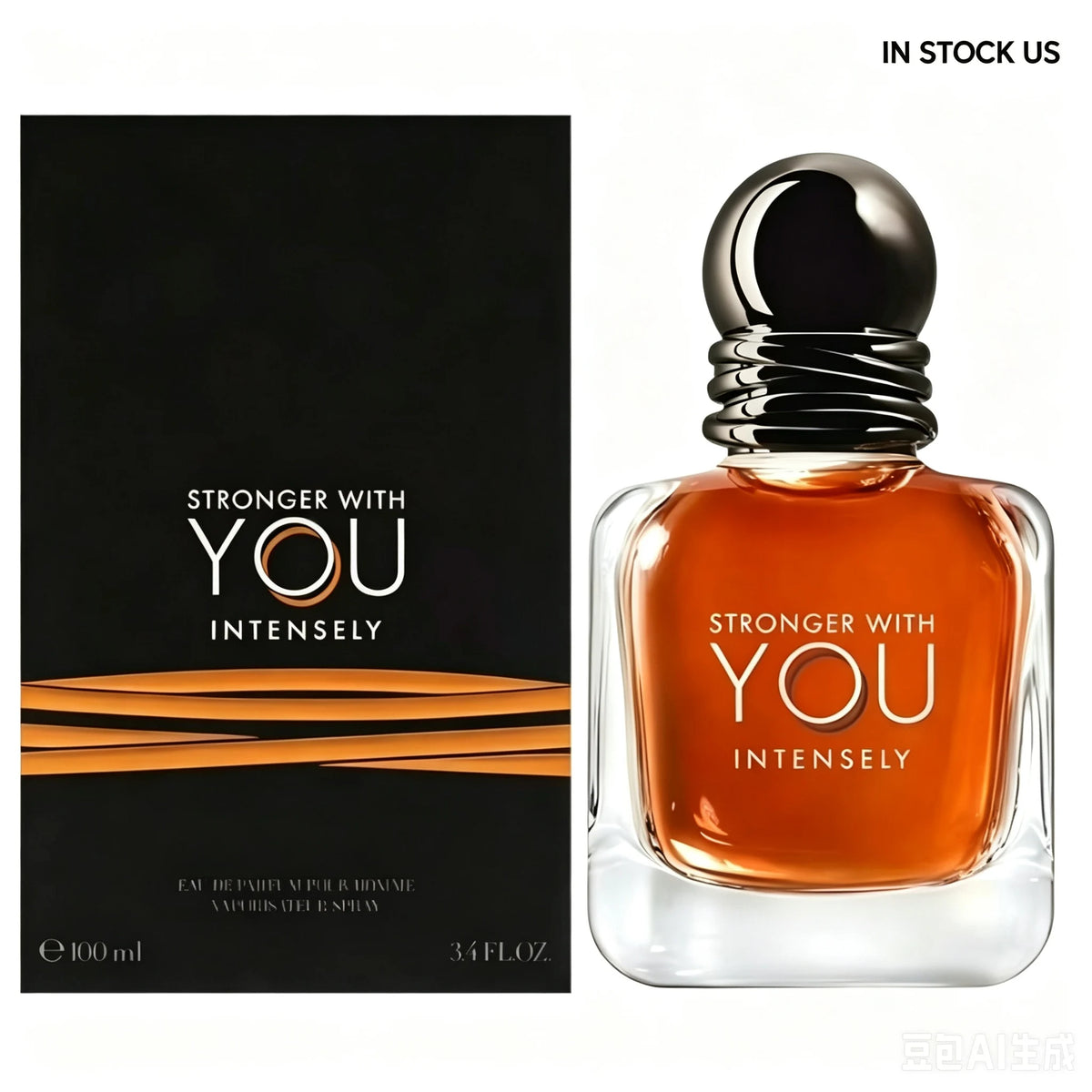 Stronger With You Intensely Men's Eau De Parfum 100ml 3.4 FL.OZ Warm Amber Vanilla Gourmand Fragrance Chestnut Cedar Long Lasting Masculine Cologne Date Night Fall Winter Evening Wear Luxury Gift for Him US Local Stock