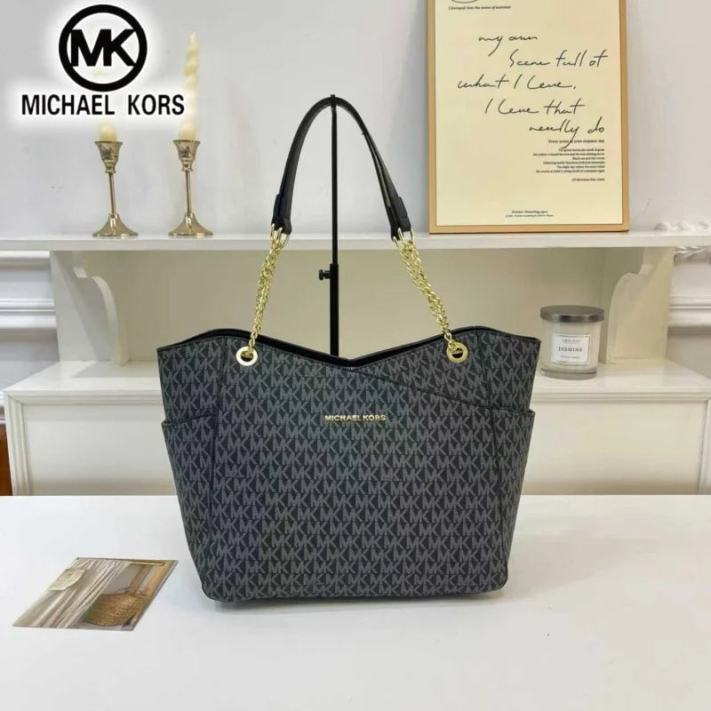 MICHAEL KORS Women's Fashion Casual Shoulder Bag Tote Bag MK Large Capacity Tote Bag Classic Flower Letter Bag Travel Bag