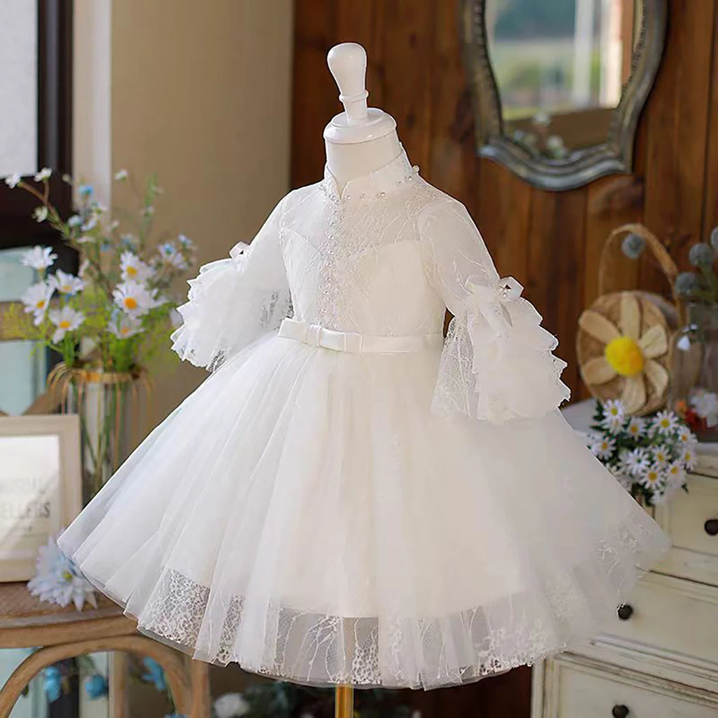 Dreamy Vow J417 Enchanting Pink Baby Girl Dress Sleeveless Tulle Rhinestone Embellished Floral Detail Short Party Ball Gown