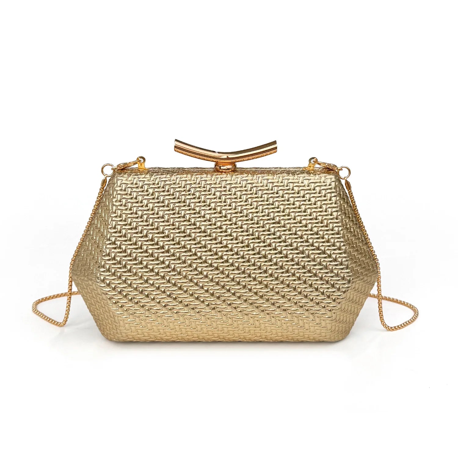 Light luxury woven diamond pattern women's evening bag simple pure colors messenger bag suitable for wedding and party occasions