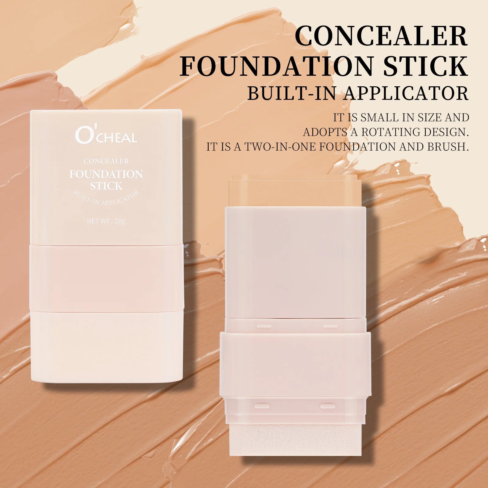 O'Cheal Two In One Concealer Foundation Stick Facial Matte Waterproof Bronzer Contouring Face Coverage Moisturizing Makeup Cream