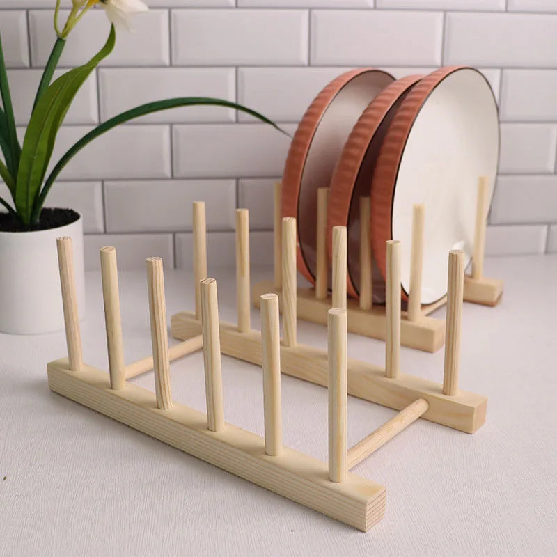 Organizador de almacenamiento de cocina, escurridor de vajilla multifuncional, estante de secado de platos de madera, accesorios de cocina