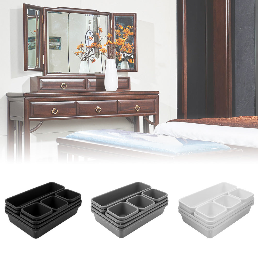 Juego de 8 bandejas organizadoras para cocina, baño, joyas, armario, maquillaje, cajones, caja de almacenamiento