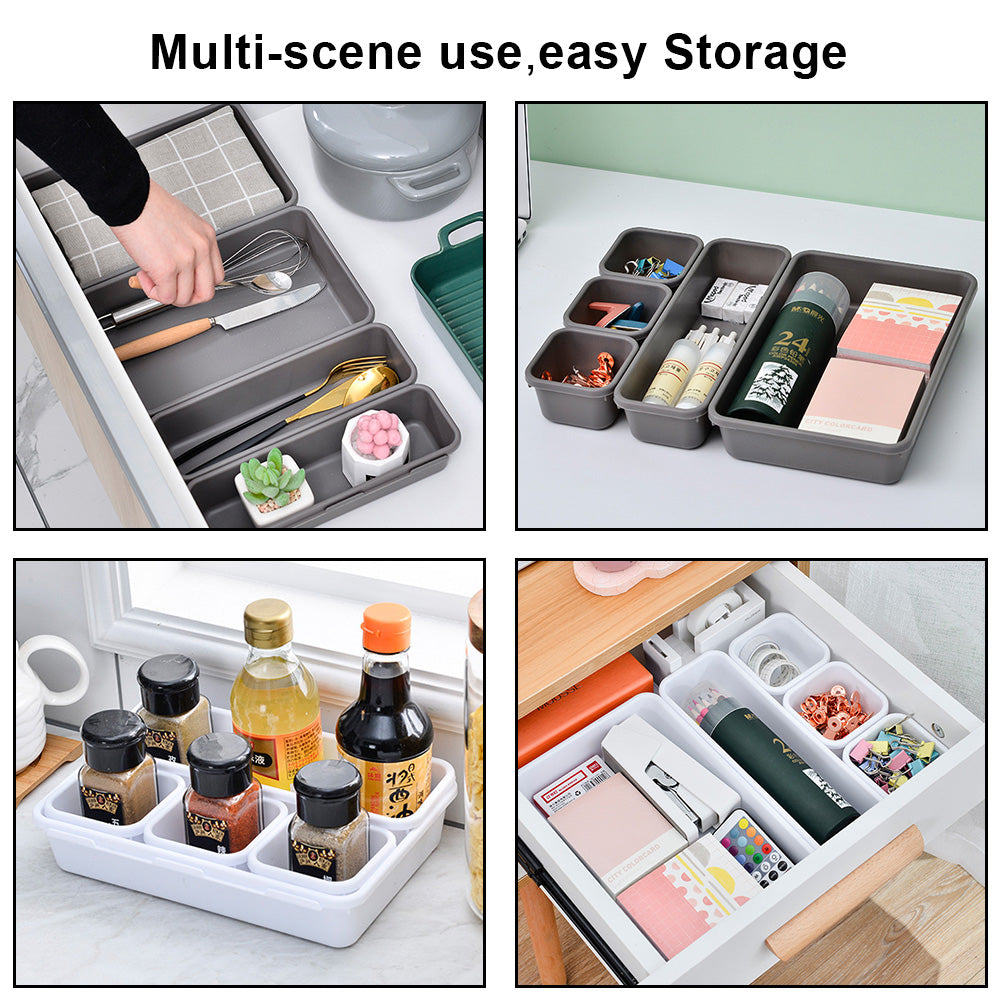 Juego de 8 bandejas organizadoras para cocina, baño, joyas, armario, maquillaje, cajones, caja de almacenamiento