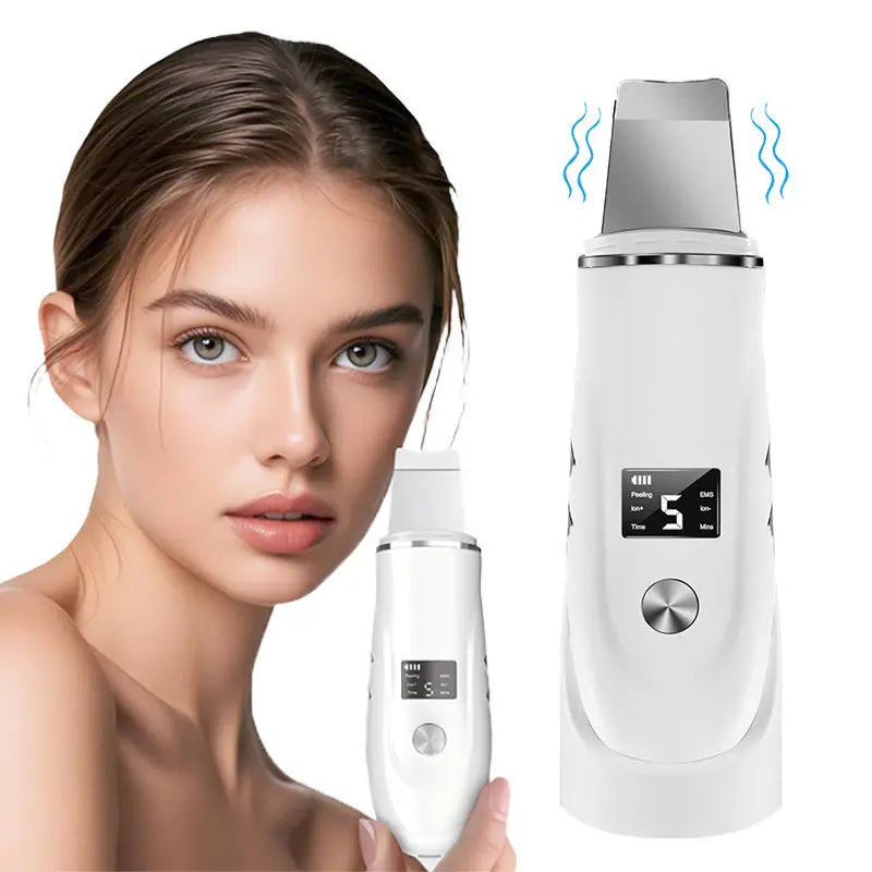 Ultrasonic Skin Scrubber Blackhead Remover Peeling Pore Cleaner Face Cleaning Blackhead Removal Shovel Face Deep Cleaning Device