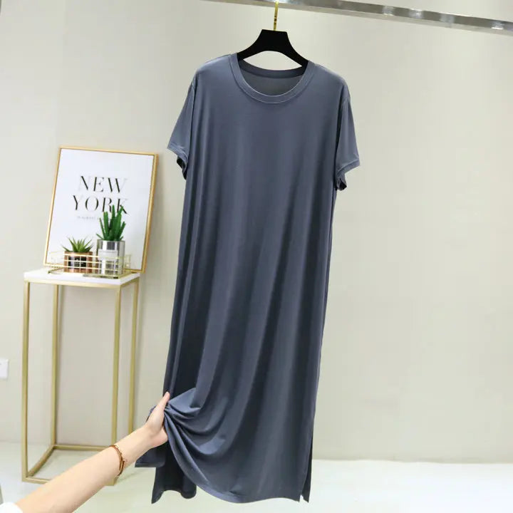 Plus size nightgown women new spring summer long dress modal cotton sleepwear night dress female loose night wear shirt camisola