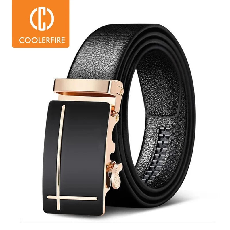Men Belts Automatic Buckle Belt Genune Leather High Quality Belts For Men Leather Strap Casual  Buises  for Jeans
