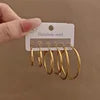 Large Stainless Steel Stud Earrings High-End Gold-Plated Heart-Shaped Five-Pointed Star Design Colorfast For Occasions