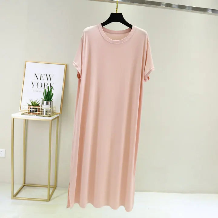 Plus size nightgown women new spring summer long dress modal cotton sleepwear night dress female loose night wear shirt camisola