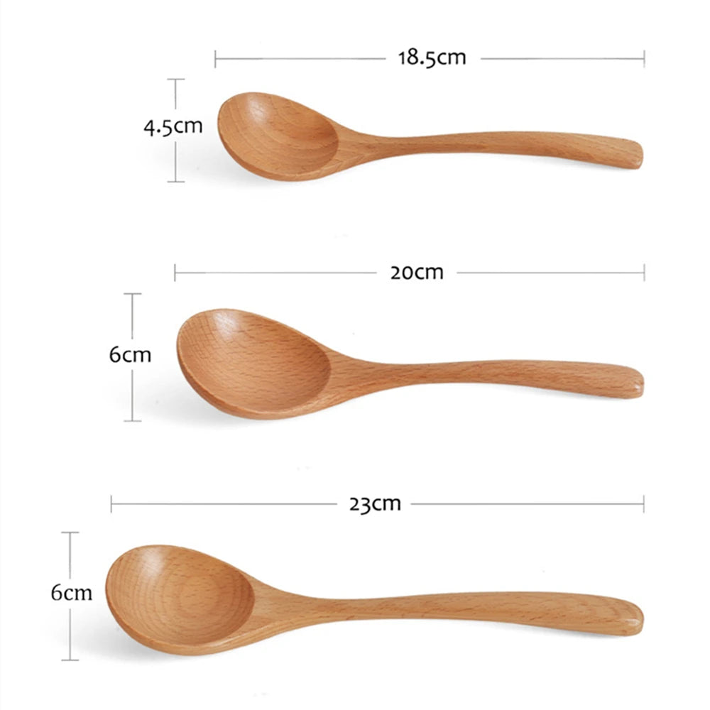 Wooden Spoon Rice Scoop Coffee Stirring Mixing Soup Spoons Natural Cooking Utensils Handmade Home Tableware Cutlery for Kicthen