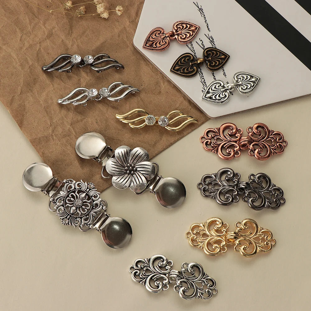 1 Pc Retro Metal Button Sweater Cardigan Clip Sewing Craft Duck Clip Pin Sweater Scarf Clasp Connection Buckle Accessory
