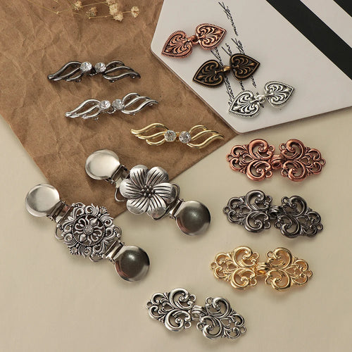 1 Pc Retro Metal Button Sweater Cardigan Clip Sewing Craft Duck Clip Pin Sweater Scarf Clasp Connection Buckle Accessory